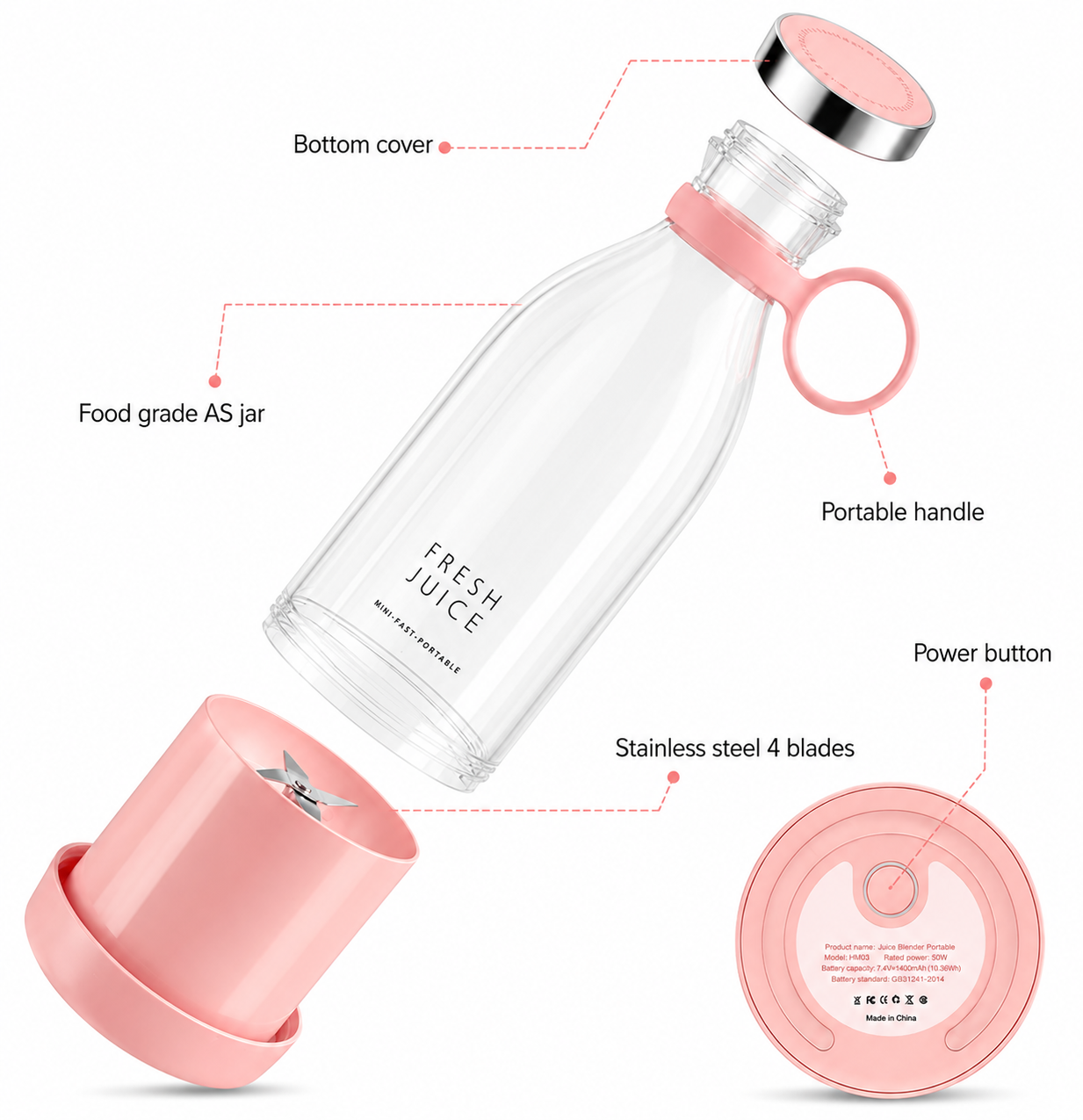 Portable Mini Blender for Fresh Juice